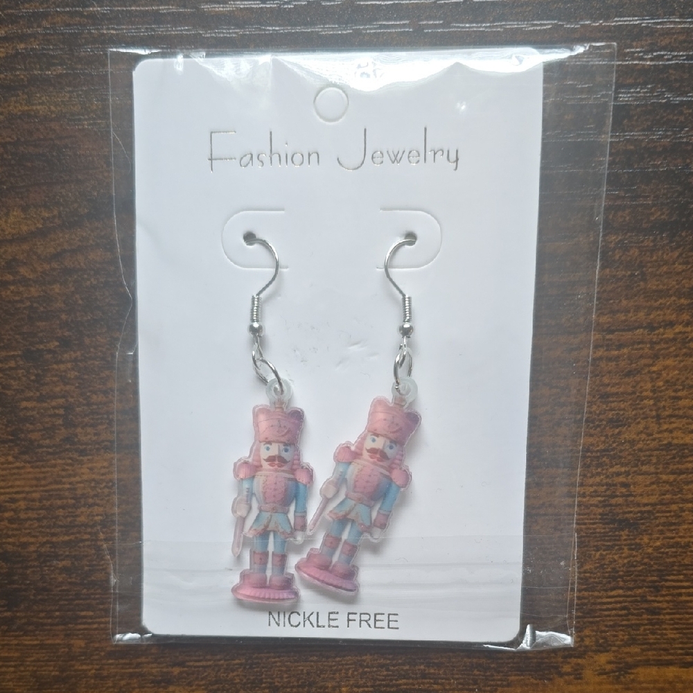 Pink and Blue Nutcracker Earrings